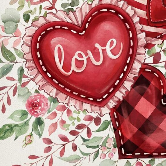 Valentines Day Throw Pillow Cover Decorative Accent Case Floral Heart Decor 18" - Picture 4 of 5